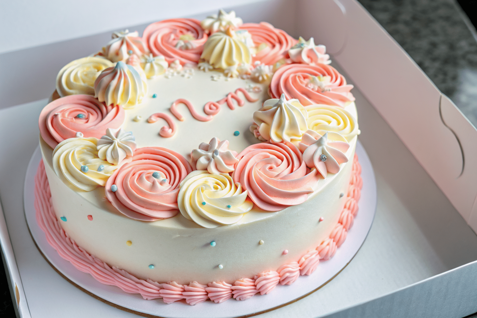 Bento Cake Recipe: The Perfect Mini Cake for Any Occasion Bento Cake Bento cake with buttercream swirls in white box