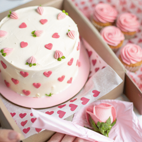 Mini Bento Cake: The Ultimate 4-Inch Dessert Everyone’s Talking About Mini Bento Cake Decorated mini bento cake in gift box with cupcakes and rose