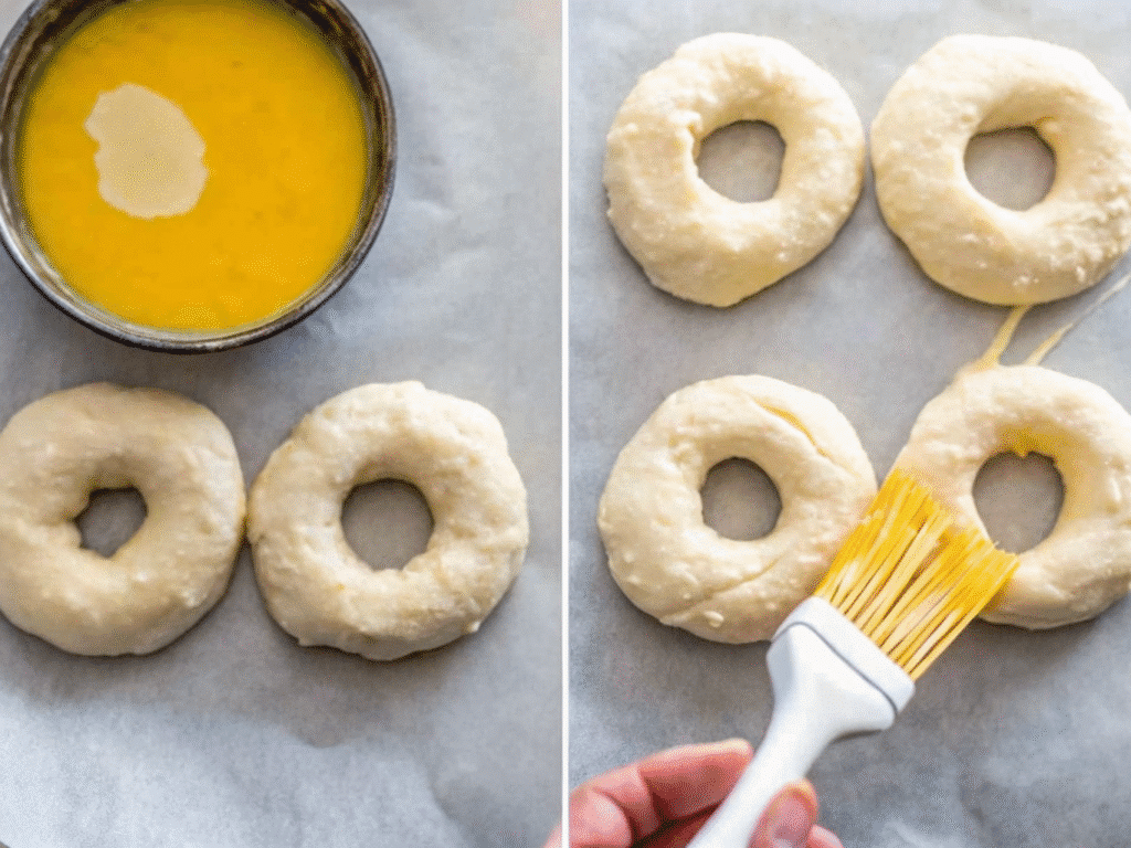 Cottage Cheese Bagel Recipes: Quick, High-Protein, 3-Ingredient Favorite Cottage Cheese Bagel Recipes Brushing egg wash over shaped cottage cheese bagels