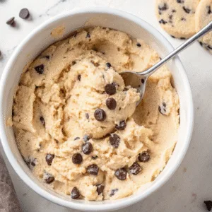 Cottage Cheese Cookie Dough: Easy, Edible, Protein-Packed Recipe Cottage Cheese Cookie Dough Bowl of cookie dough with chocolate chips and spoon