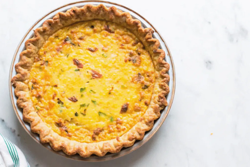 Cottage Cheese Quiche (Creamy, High-Protein, Easy Meal) Cottage Cheese Quiche Fully baked cottage cheese quiche in pie dish