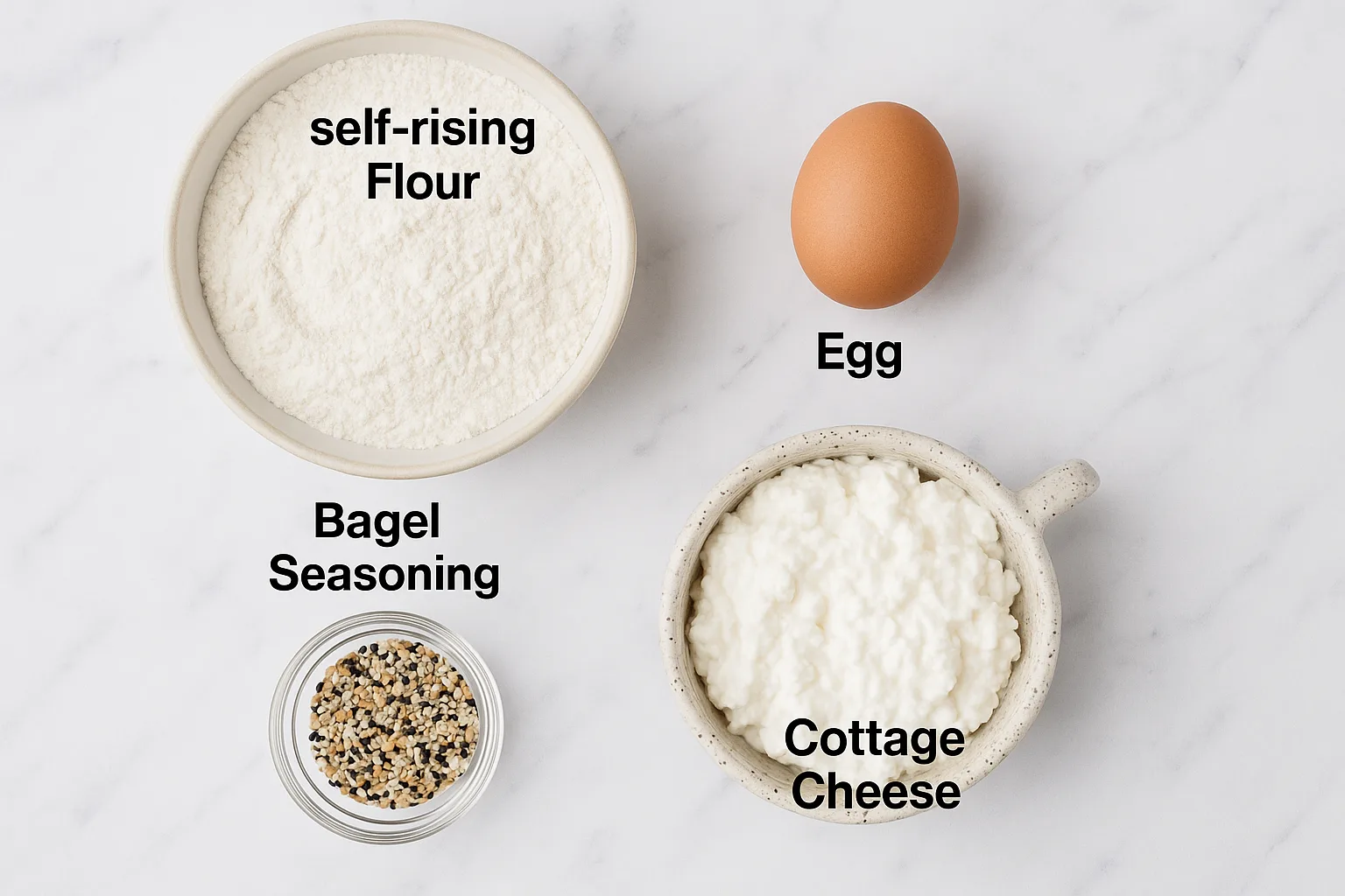 high-protein-bagels-ingredients-labeled Labeled ingredients for high protein bagels recipe
