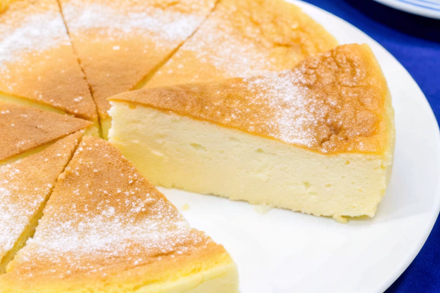 baked-cloud-cake-slices Golden cloud cake with soft airy center