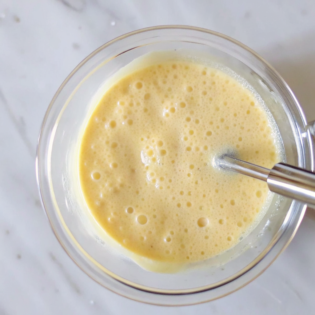 blended-egg-cottage-mixture Smooth and blended egg mixture with cottage cheese