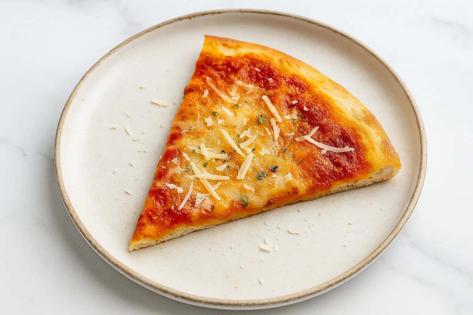 cottage-cheese-pizza-slice-serving A single slice of cottage cheese pizza on a plate