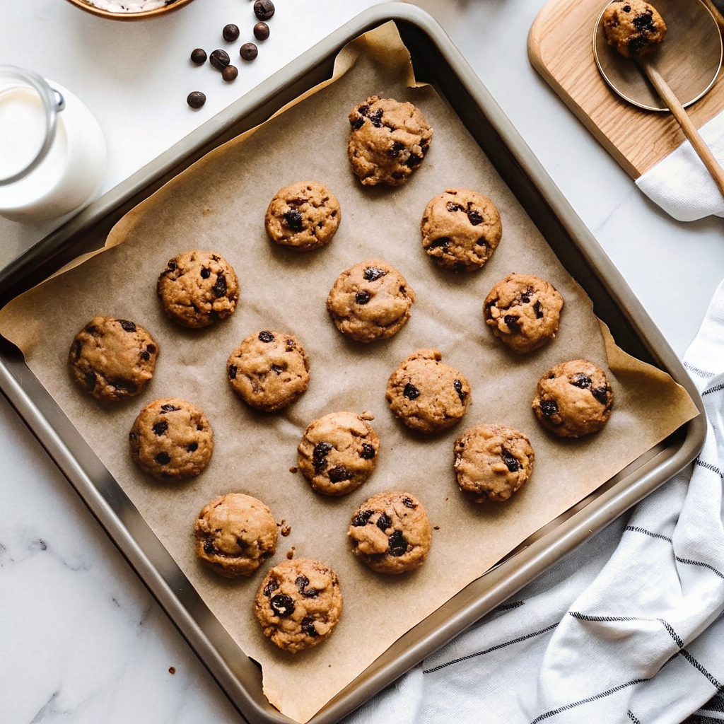 cottage-cheese-protein-cookies-baking-tray Cottage cheese protein cookies on baking tray before serving