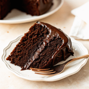 Matilda Chocolate Cake – Rich, Fudgy & Legendary Dessert Matilda Chocolate Cake Slice of Matilda Chocolate Cake with rich ganache on a white plate