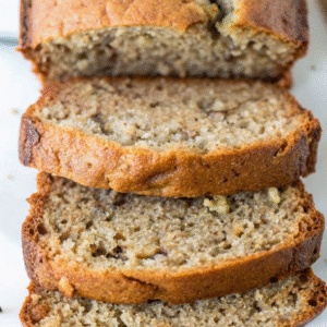 Best-Ever Banana Bread Recipe (Moist, Easy & Delicious) banana bread recipe Sliced homemade banana bread – moist and flavorful